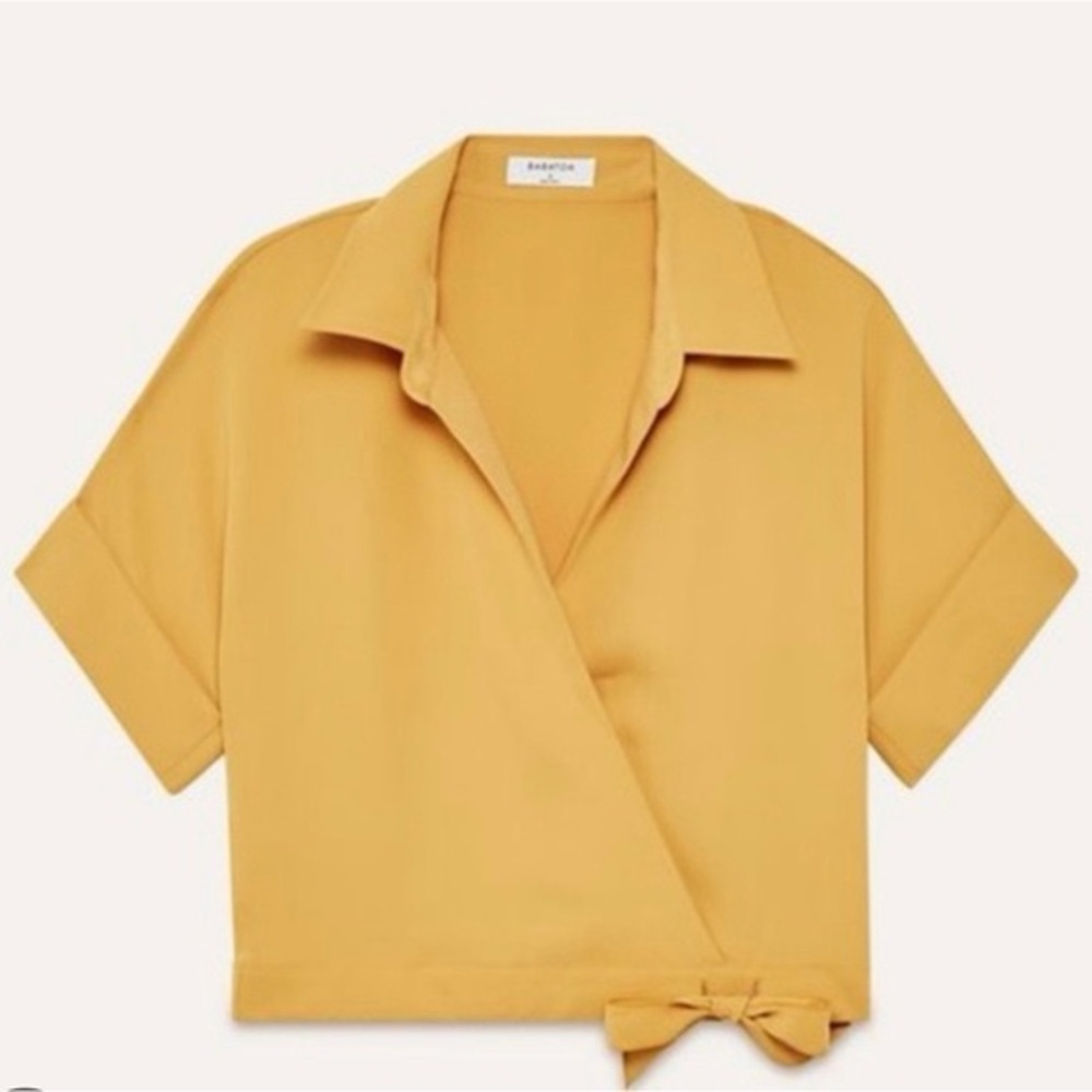 Aritzia Babaton Ozana Cairo Gold Mustard Blouse